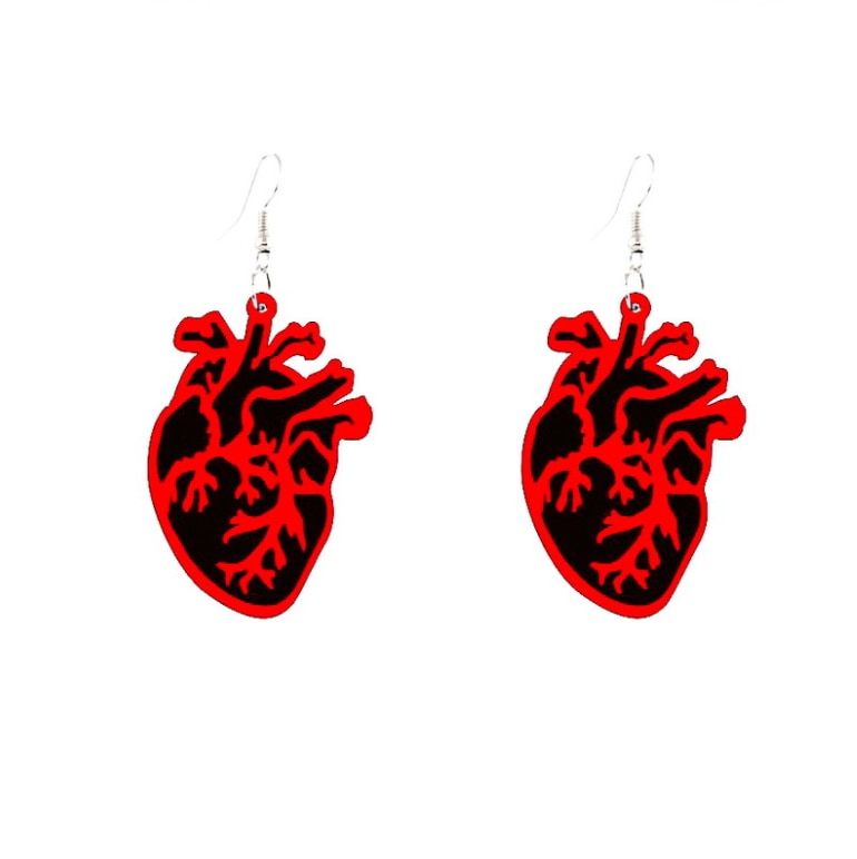 Realistic Heart Drop Earrings Hip Hop Women Party Gift Jewelry Ear Fashion