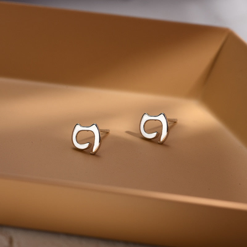 Cate Shape Minimalist Cute Stud Earrings Women Mini Ear Piercing Jewelry