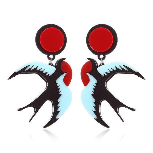 Acrylic Bird Drop Earrings Women Travel Fashion Cartoon Earrings Creative