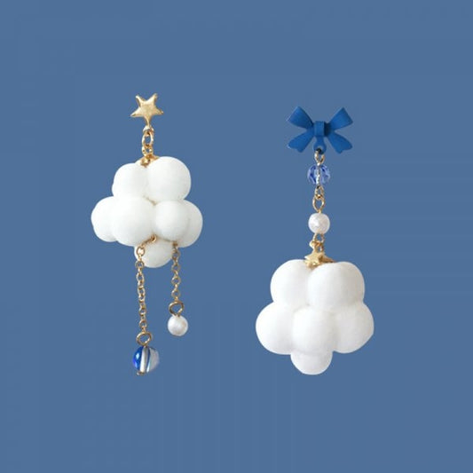 Mismatched Cloud Drop Earrings Women Fashion Creative Art Cute Stylish Jewelry