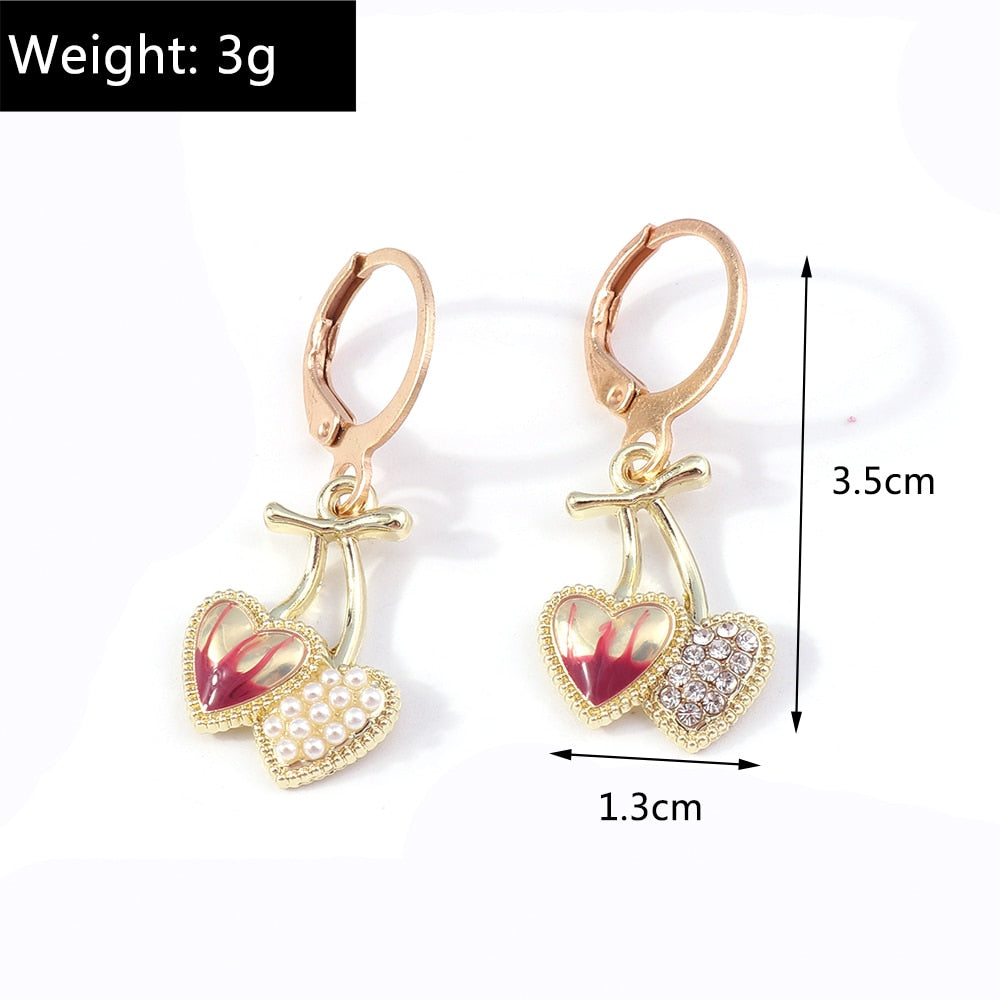 Double Heart Drip Pattern Drop Earrings Women Gifts Earring Cute Girls Eardrop