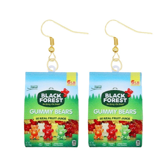 Gummy Bears Candy Bag Funny Design Drop Earrings Women Charms Earring Fashion