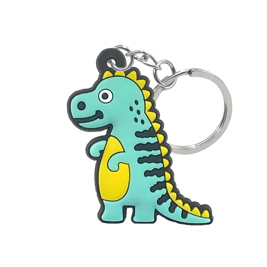 Striped Dinosaur Keychain Gift Cartoon Keyring Souvenir Handbag Accessories