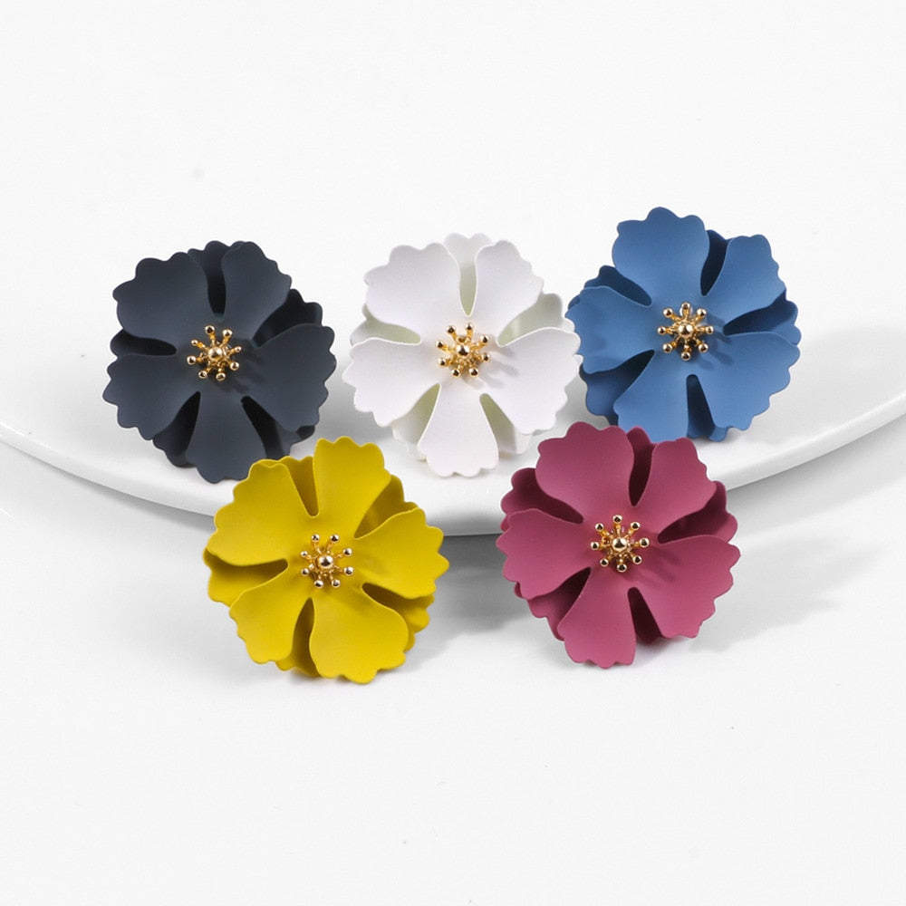 Summer Flower Stud Earrings Jewelry For Women Fashion Accessories Trendy Girl