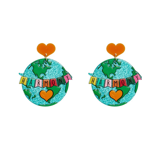 Harmony Planet Drop Earrings Women Travel Fashion Cartoon Earrings Creative