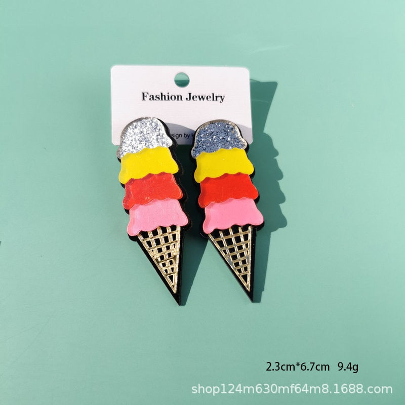 49 Styles Ice Cream Flower Food Drop Earrings Women Travel Fashion Cartoon