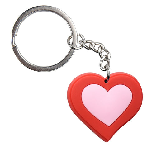 Pink Red Heart Keychain Cartoon Creative Gift Key Holder Keyring Anime Souvenir