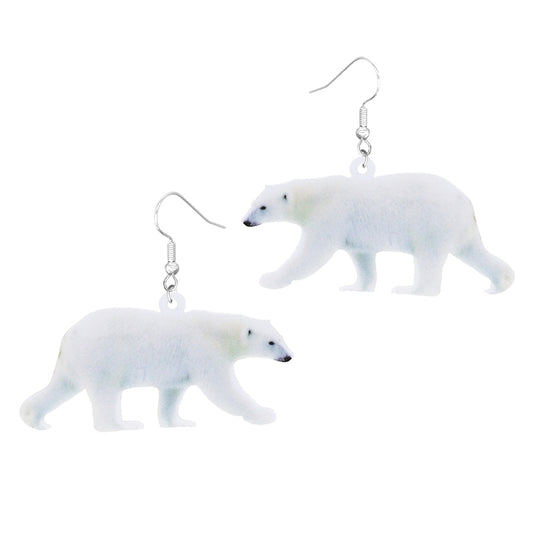 White Bear Drop Earrings Women Fashion Creative Art Cute Stylish Jewelry