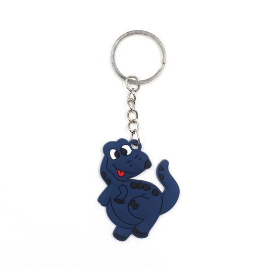 Dark Blue Dinosaur Keychain Party Gift Cute Keyring Cartoon DIY Jewelry Souvenir