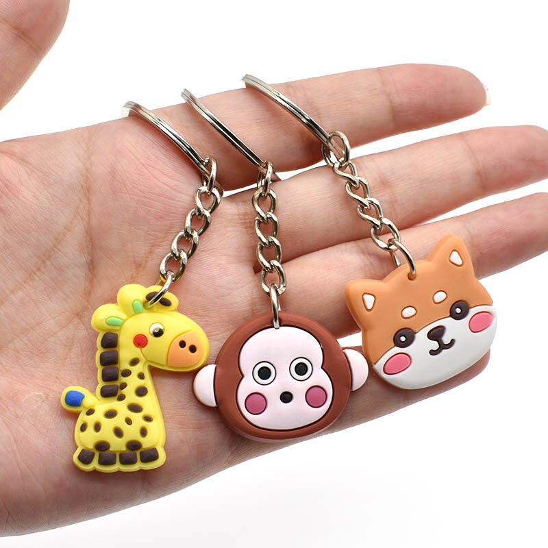 24 Styles Frog Tiger Chicken Panda Animals Cartoon Keychain Lovely Shape Key