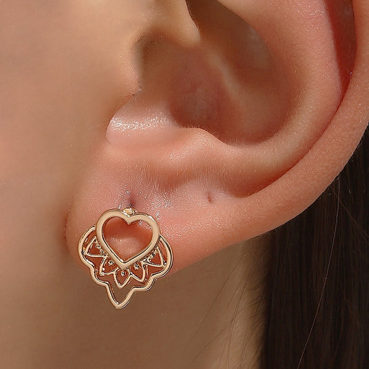 Hollow Out Heart Stud Earrings Fashion Women Summer Party Jewelry Girls Gifts