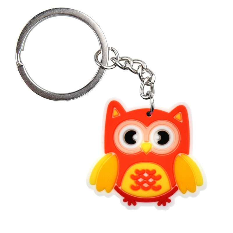 13 Styles Owl keychain Charm Cartoon Key Ring Gift Women Handbag Ornaments Car