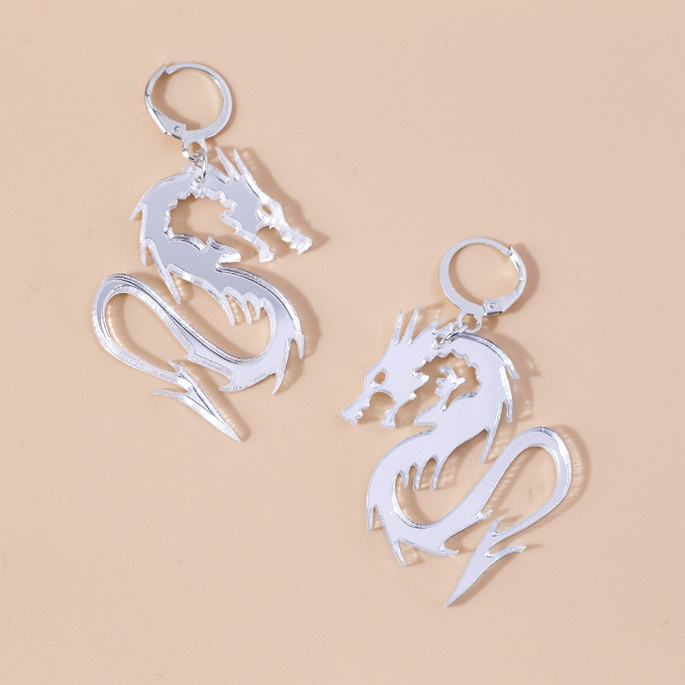 Punk Dragon Design Drop Earrings Jewelry For Women Fashion Accessories Trendy