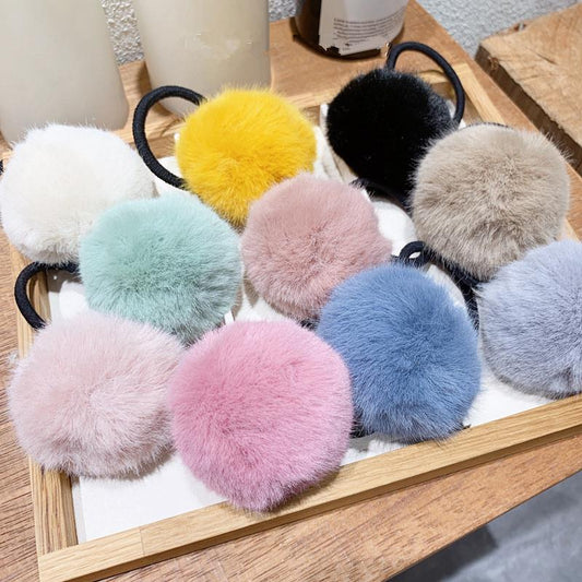 11 Styles Women Pompom Hair Ties Girls Elastic Hair Band Rubber Band Hair