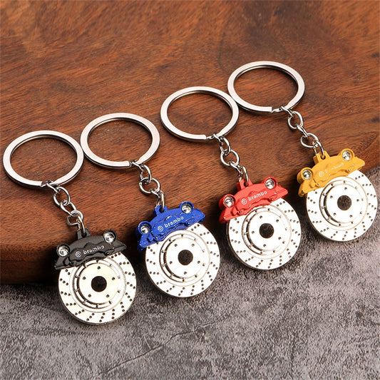 5 Colors Auto Parts Metal Keychain Car Hub Pendant Keyring For Men Women Car Key