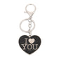 4 Colors Metal Keychain I Love You Key Ring for Lovers Heart-shaped Pendant Car