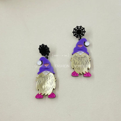 Acrylic Gnom Drop Earrings Female Travel Cartoon Earrings Creative Art Jewelry