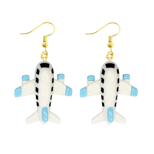 Creative Funny Design Airplane Drop Earrings Women Creativity Jewelry Cute