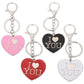 4 Colors Metal Keychain I Love You Key Ring for Lovers Heart-shaped Pendant Car