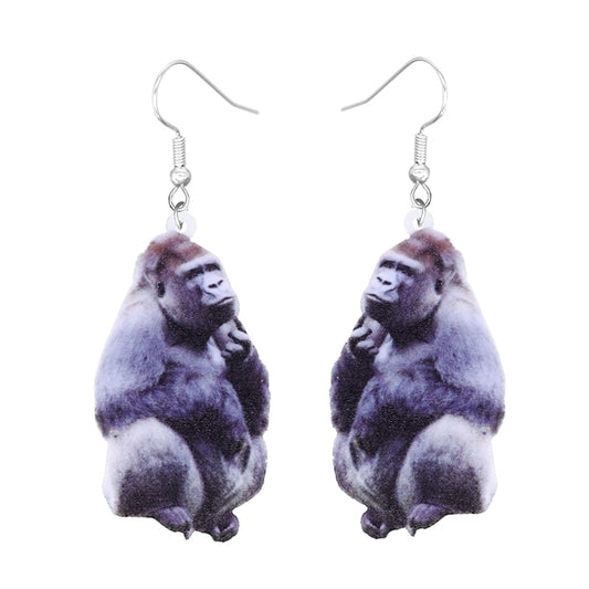 Gorilla Design Drop Earrings Women Fashion Creative Art Cute Stylish Jewelry