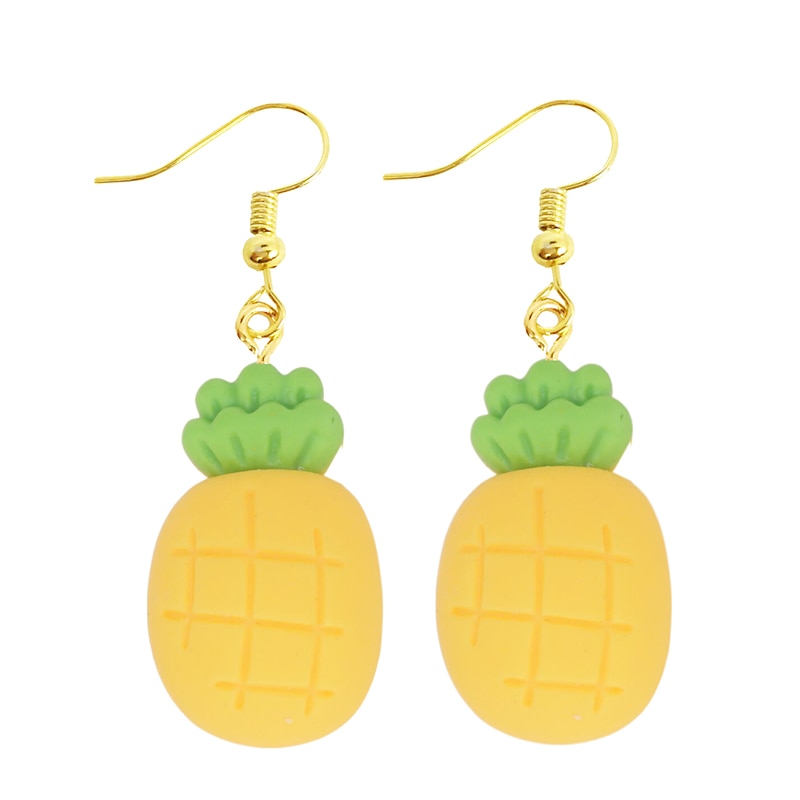 Pineapple Drop Earrings Women Art Fashion Cartoon Earrings Creative Jewelry