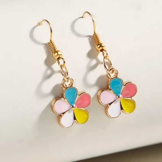 Multicolor Leaf Flower Drop Earrings Cartoon Ear Pendants Accessories Women