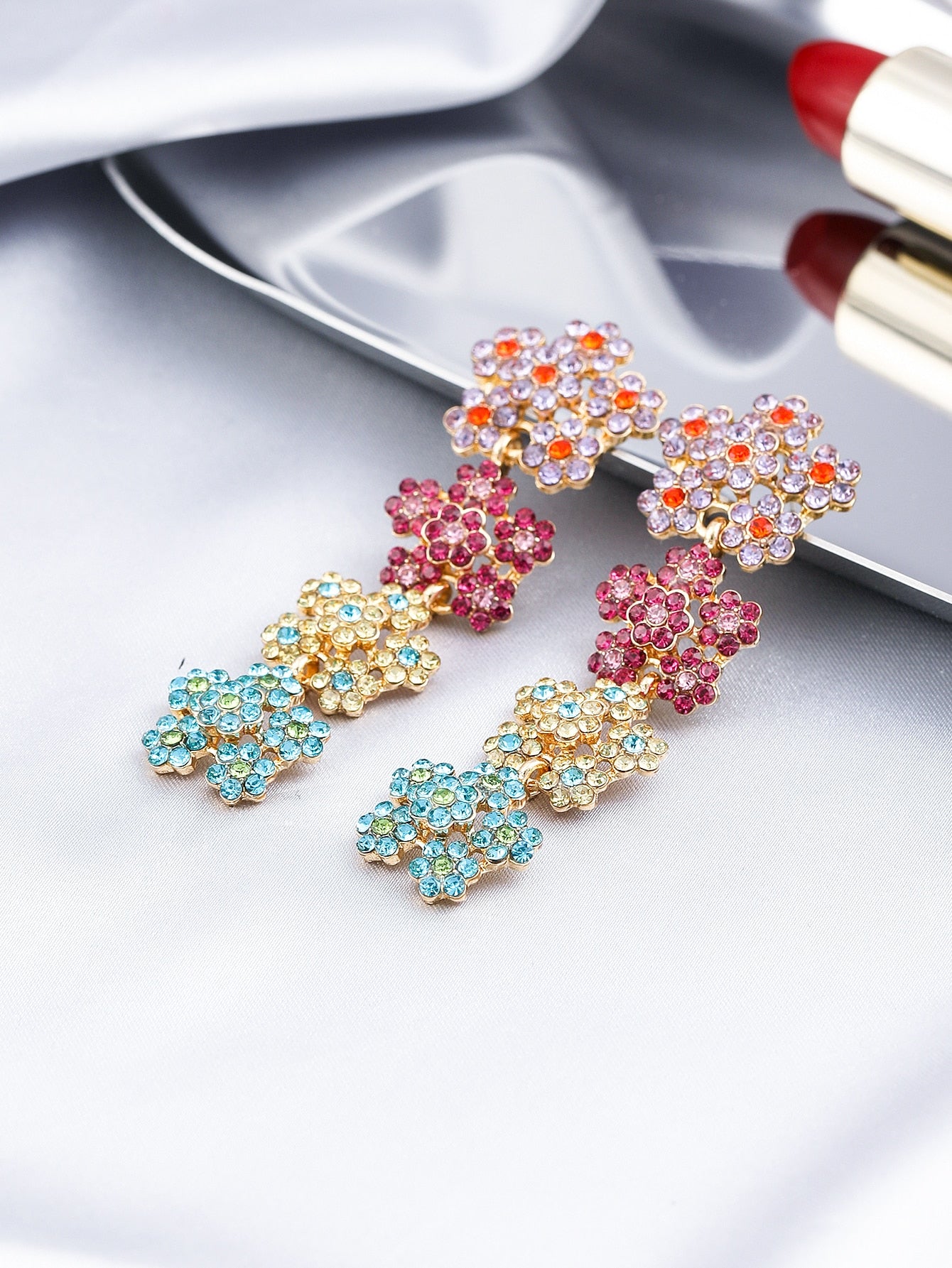 Gorgeous Flowers Lady Cute Dangle Earrings for Women Jewelry Girls Earrings