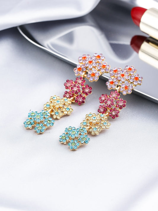 Gorgeous Flowers Lady Cute Dangle Earrings for Women Jewelry Girls Earrings