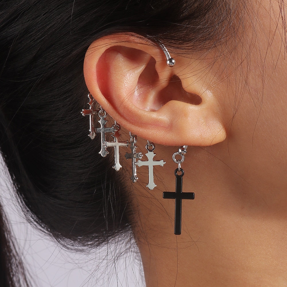 1Pc Multiple Cross Charms Ear Wrap Ear Accessories Trendy Women Fashion Earrings