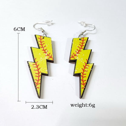 Softball Lightning Dangle Earrings for Girls Women Birthday Gift Lovely Jewelry