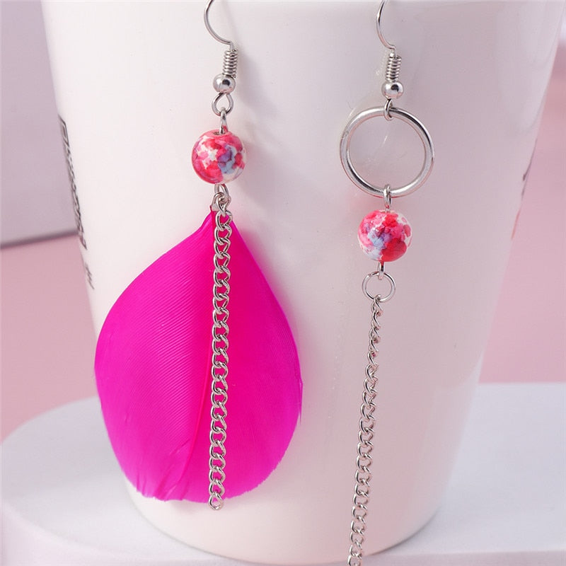 Hot Pink Pendant Dangle Drop Earrings Women Charms Earring Fashion Creative