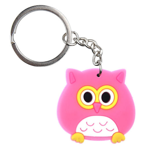 Pink Owl keychain Charm Cartoon Key Ring Gift Women Handbag Ornaments Car