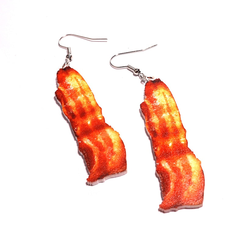 Bacon Design Drop Earrings Women Art Fashion Cartoon Earrings Creative Jewelry