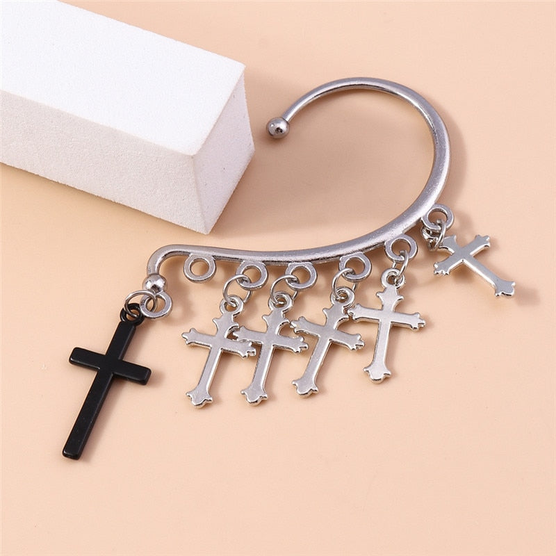 1Pc Multiple Cross Charms Ear Wrap Ear Accessories Trendy Women Fashion Earrings