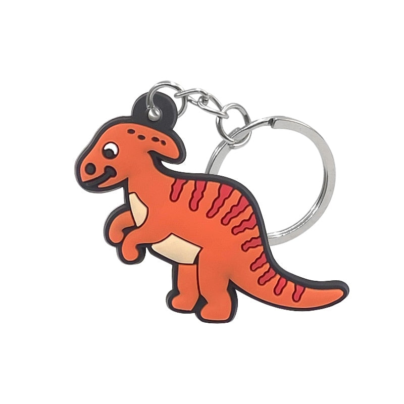 Orange Dinosaur Keychain Gift Cartoon Keyring Souvenir Handbag Accessories