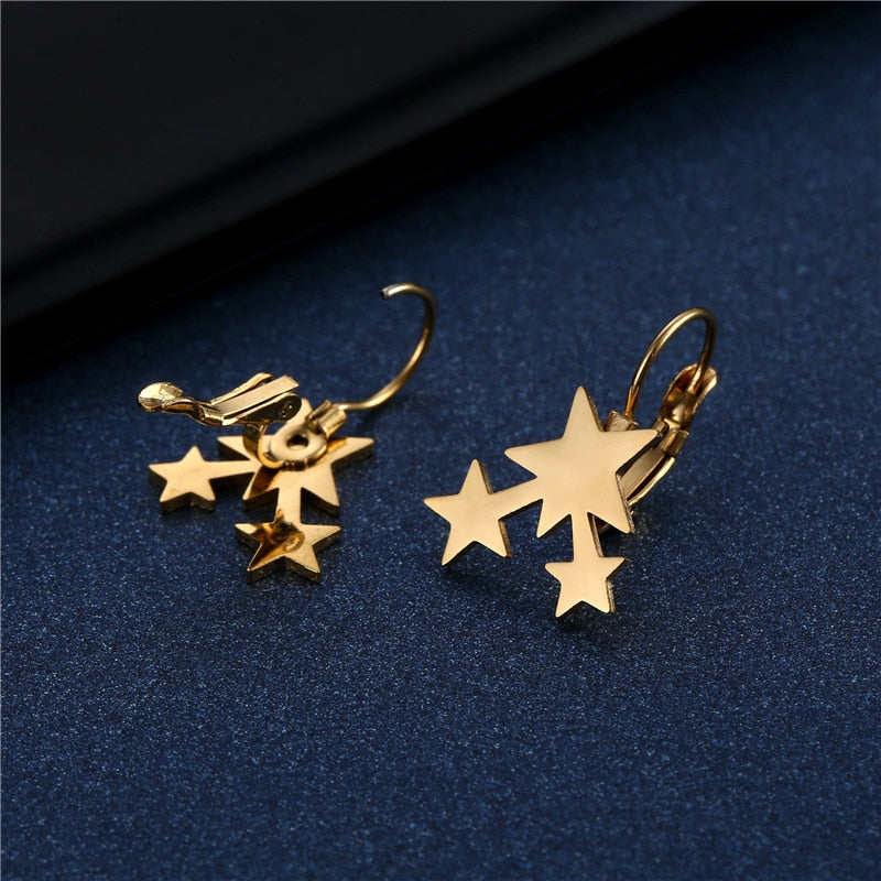Multi Stars Stud Earrings Stainless Steel Women Party Gifts Charms Earring