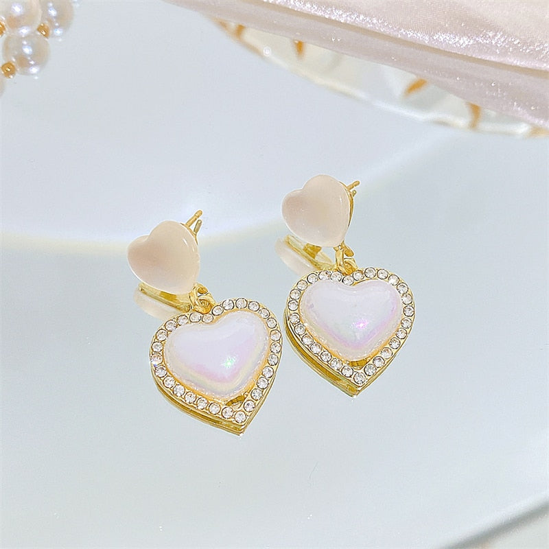 9 Styles Floral Pearl Lady Cute Stud Earrings for Women Jewelry Girls Earrings