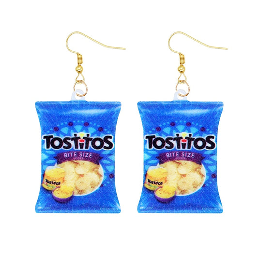 Tostitos Chips Bag Funny Design Drop Earrings Women Charms Earring Fashion