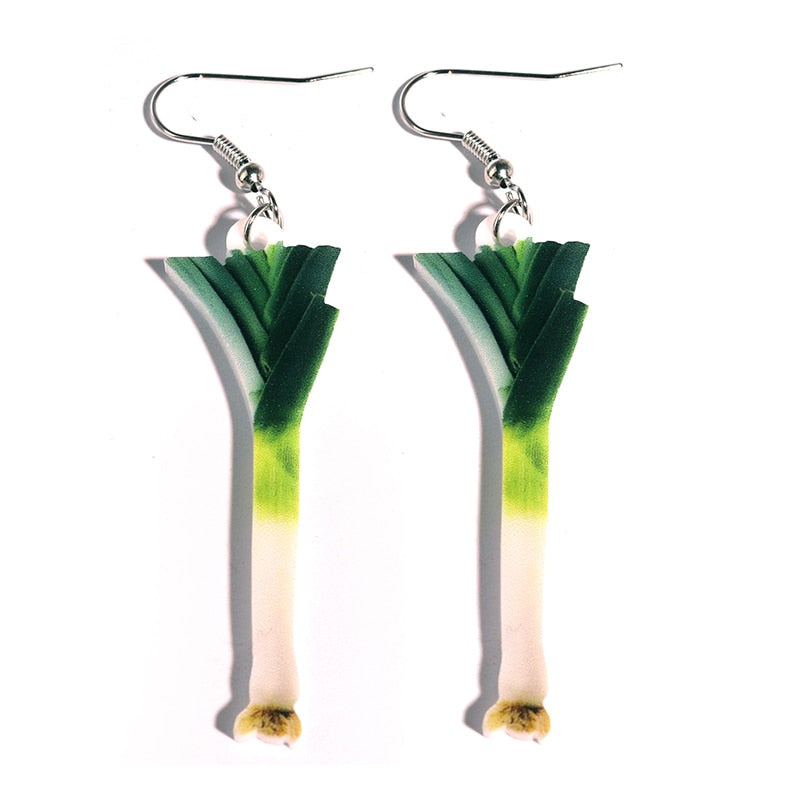 Leek Onion Vegetable Drop Earrings Women Creativity Jewelry Cute Earring Girls