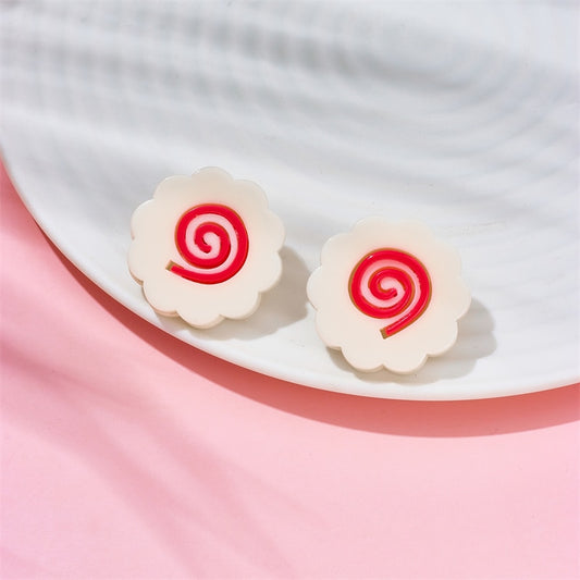 Candy Swirl Drop Earrings Female Travel Cartoon Earrings Creative Art Jewelry