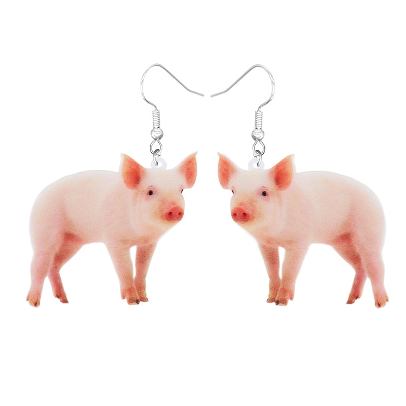 Pig Design Drop Earrings Women Fashion Creative Art Cute Stylish Jewelry