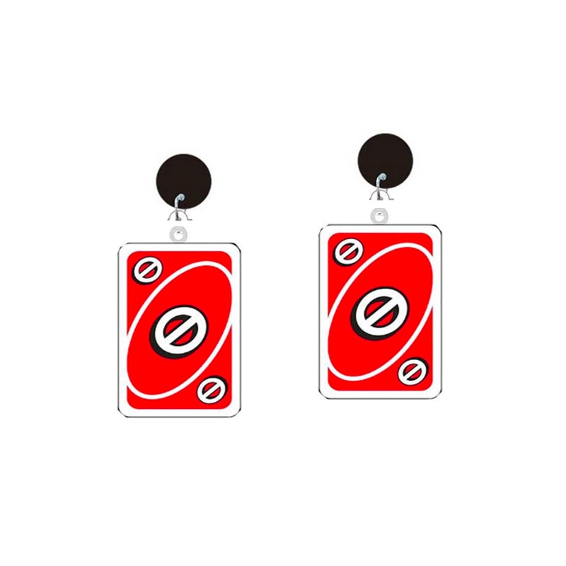 Red Skip Card Design Uno Game Drop Earrings Hip Hop Women Party Gift Jewelry Ear