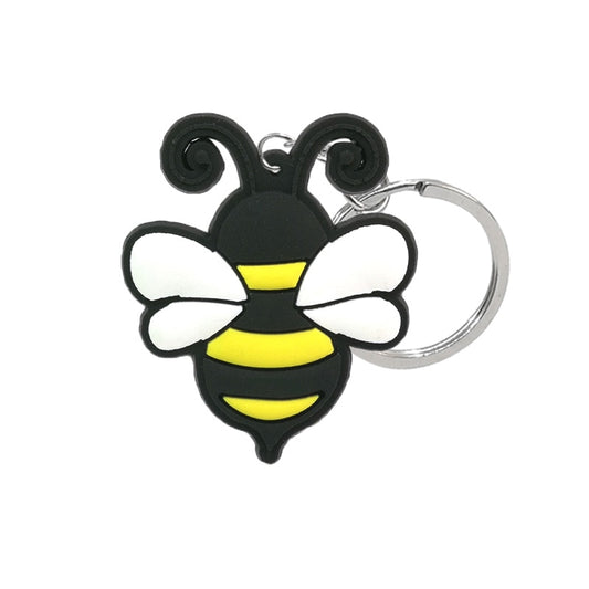 Bee PVC Keyring Cute Cartoon Style Keychains Bag Car Pendant Jewelry Gift