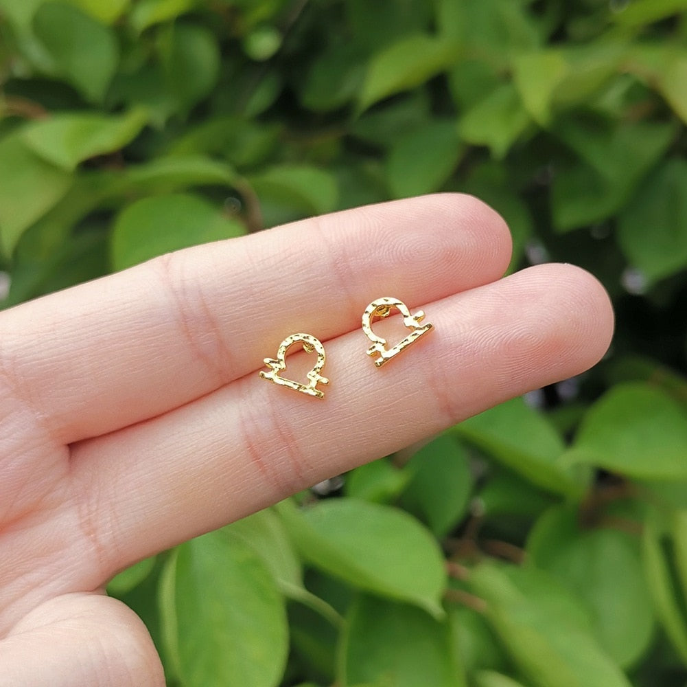 Libra Constellation Symbol Stud Earrings Jewelry Birthday Gifts