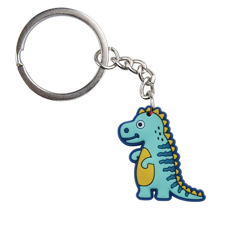 19 Styles Colorful Dinosaur Keyring Cartoon Keychains Souvenir Jewelry Bag