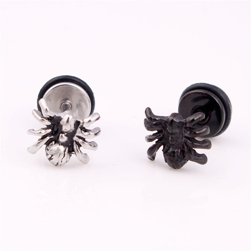 Spider Vintage Earrings Stainless Steel Fashion Stud Ear Jewelry Party