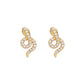 14 Styles Cute Dragonfly Spider Snake Elephant Animal Stud Earrings Women Cubic