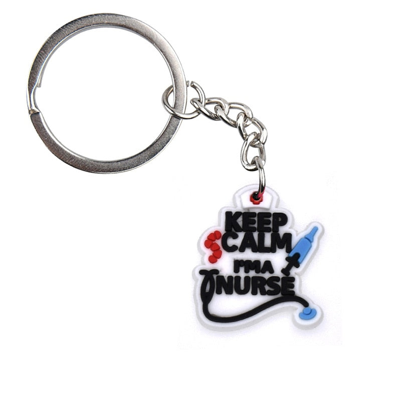Im A Nurse Keyring Gift for Nurse Medical Personnel Cute Cartoon Style Keychains
