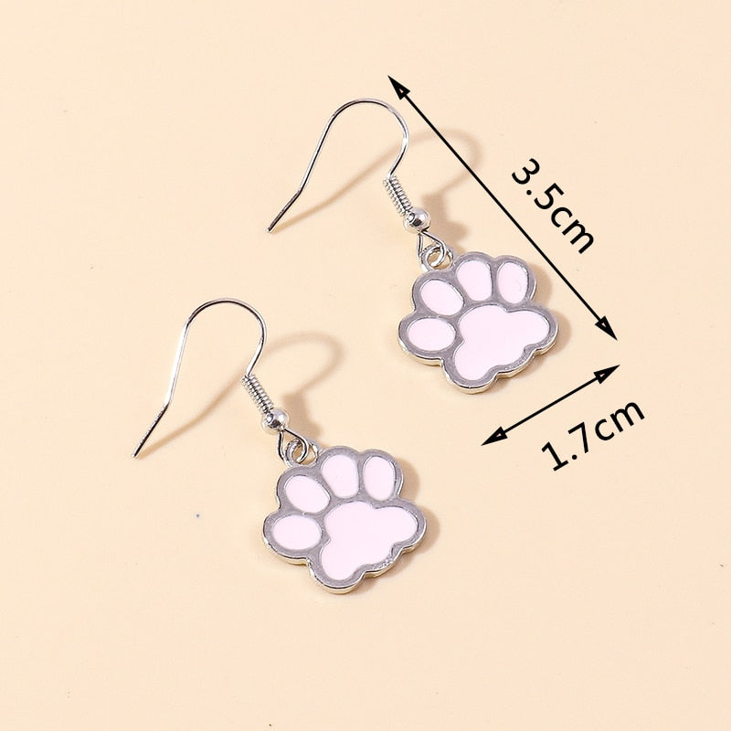 Pink Paw Drop Earrings Women Creativity Jewelry Cute Earring Girls Gift