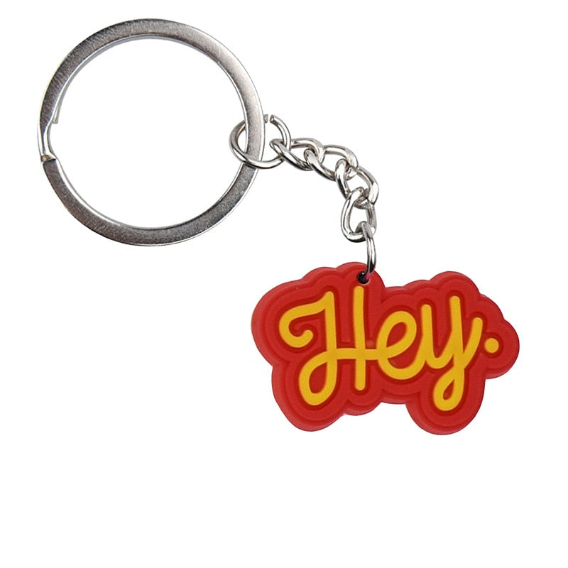 43 Styles Phrase Quotes Keychain Car Keyring Cartoon Creative Pendant Souvenir